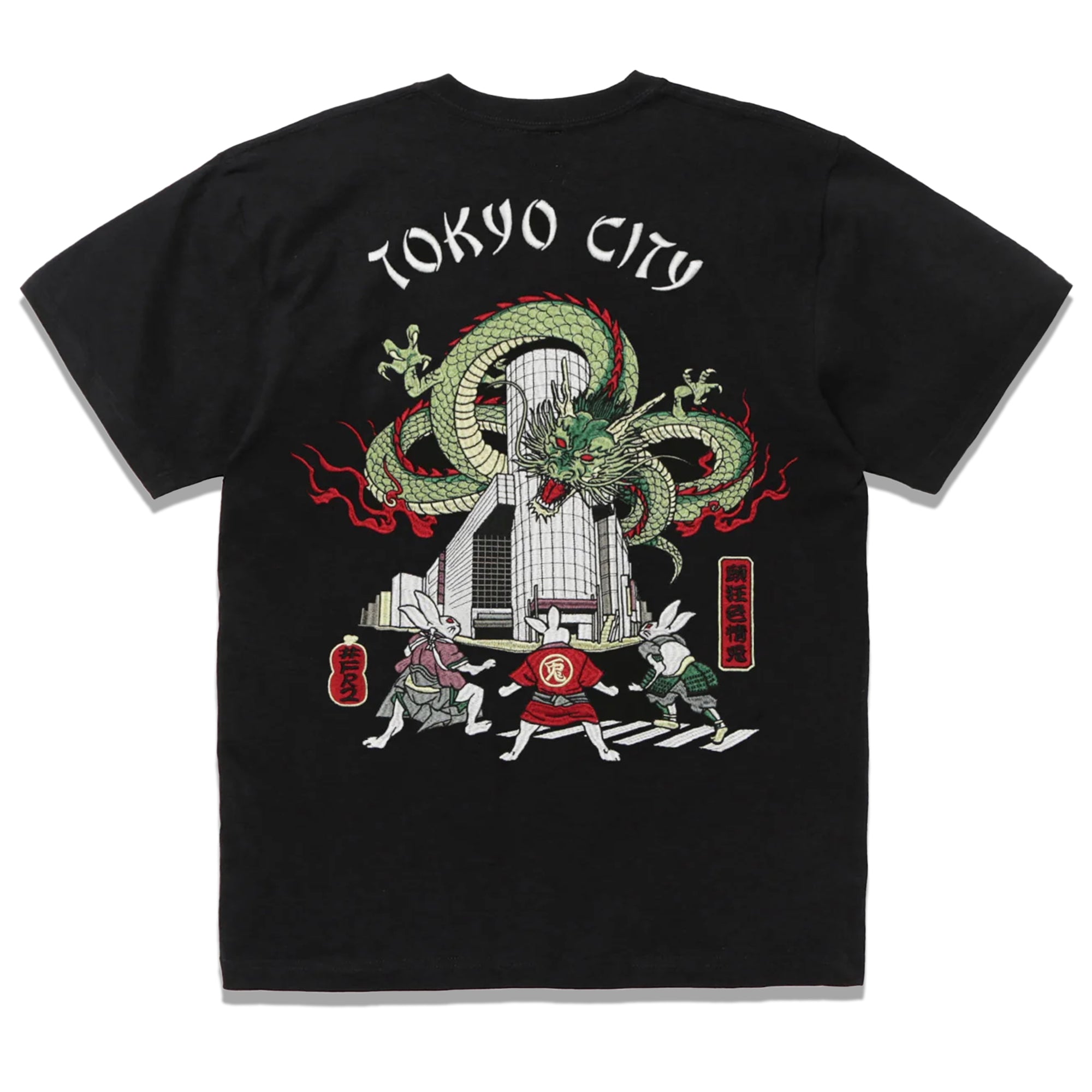 Tokyo City Souvenir Embroidery Tee Black FRC2987