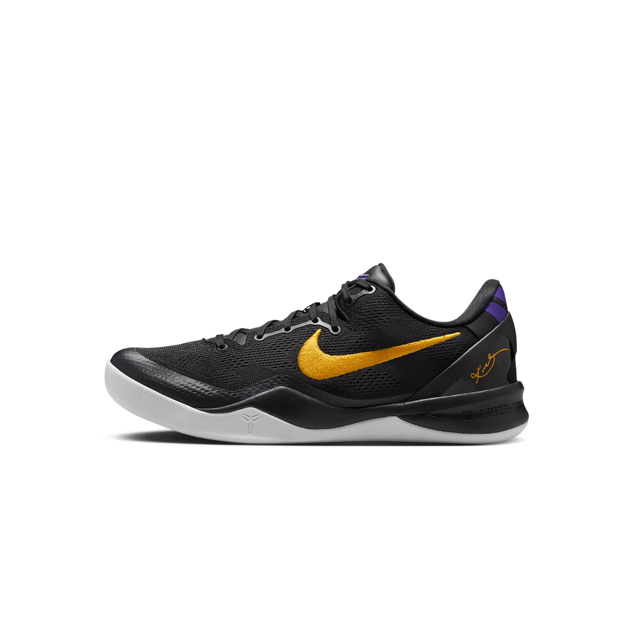 Kobe VIII (GS) Black/White/Court Purple/University Gold FN0266-002