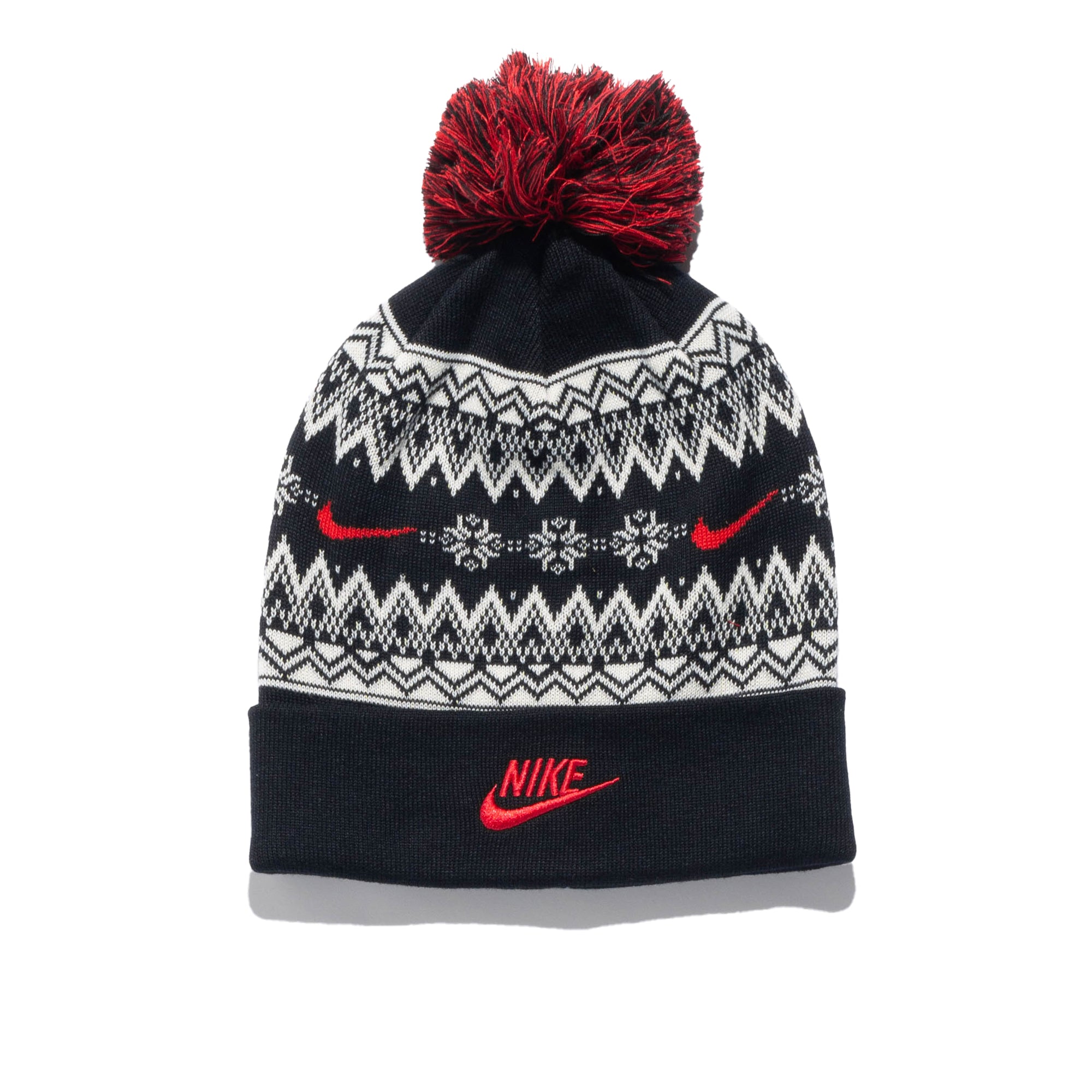 Nike Peak Fair Isle Beanie Black/University Red HF0188-010