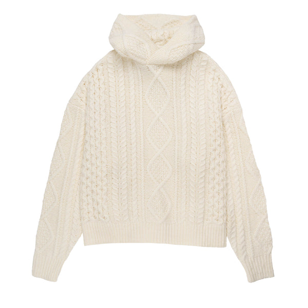 Cable Knit Hoodie 391F Cloud – Capsule