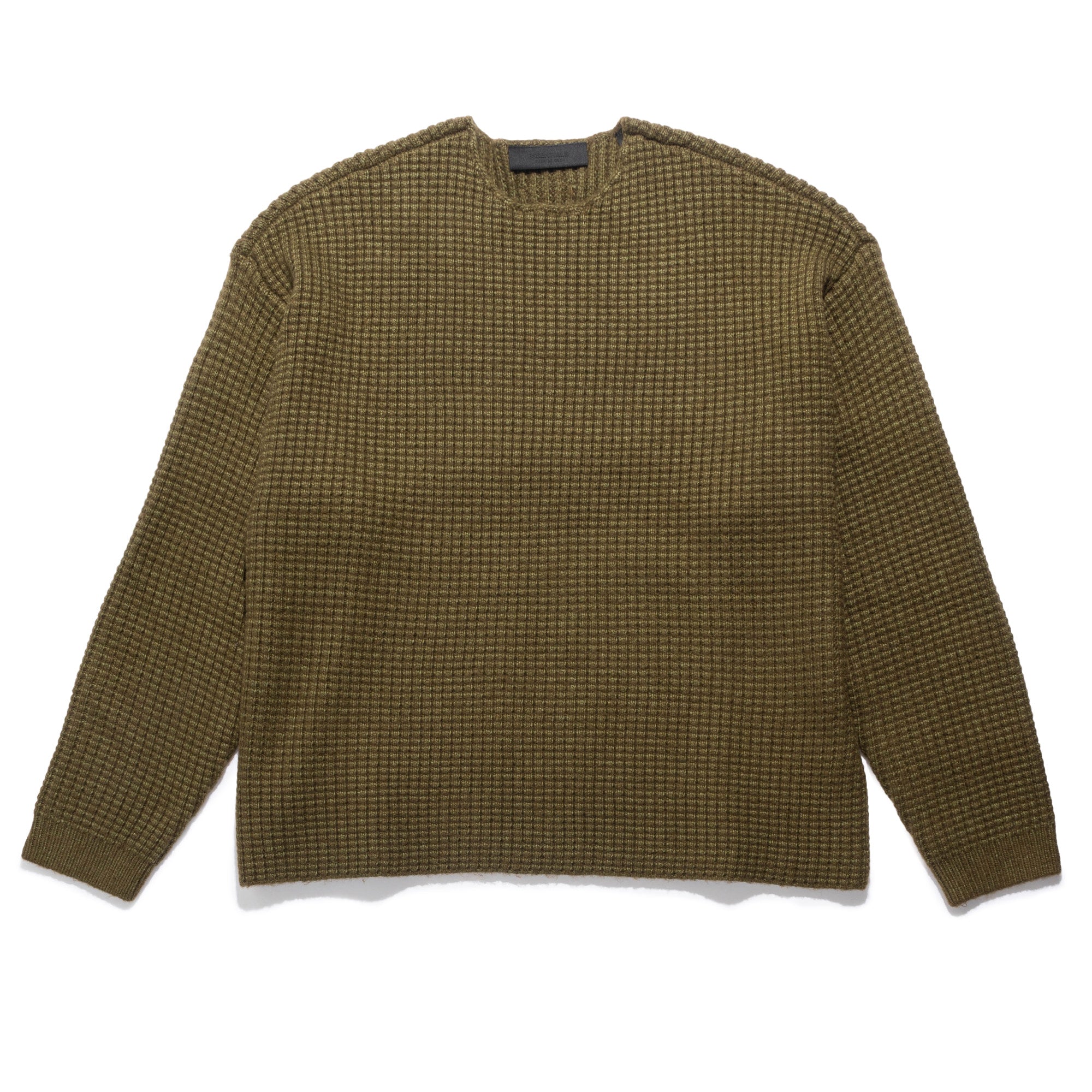 Heavy Waffle Crewneck Olive 192BT246174F