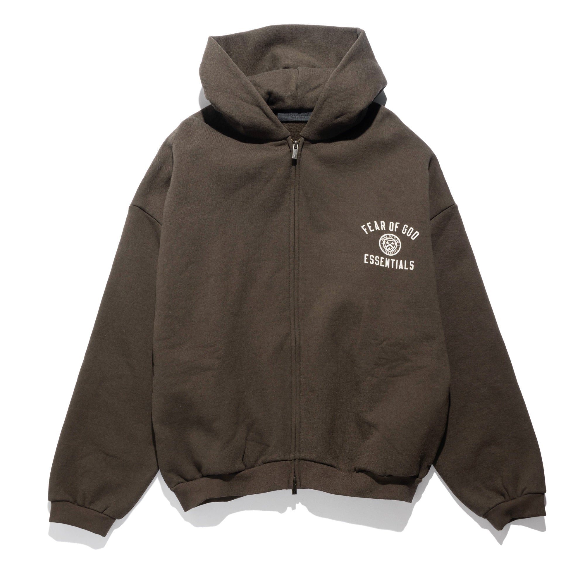 Collegiate Heavy Fleece Full Zip Hood Brown 192HO246245F