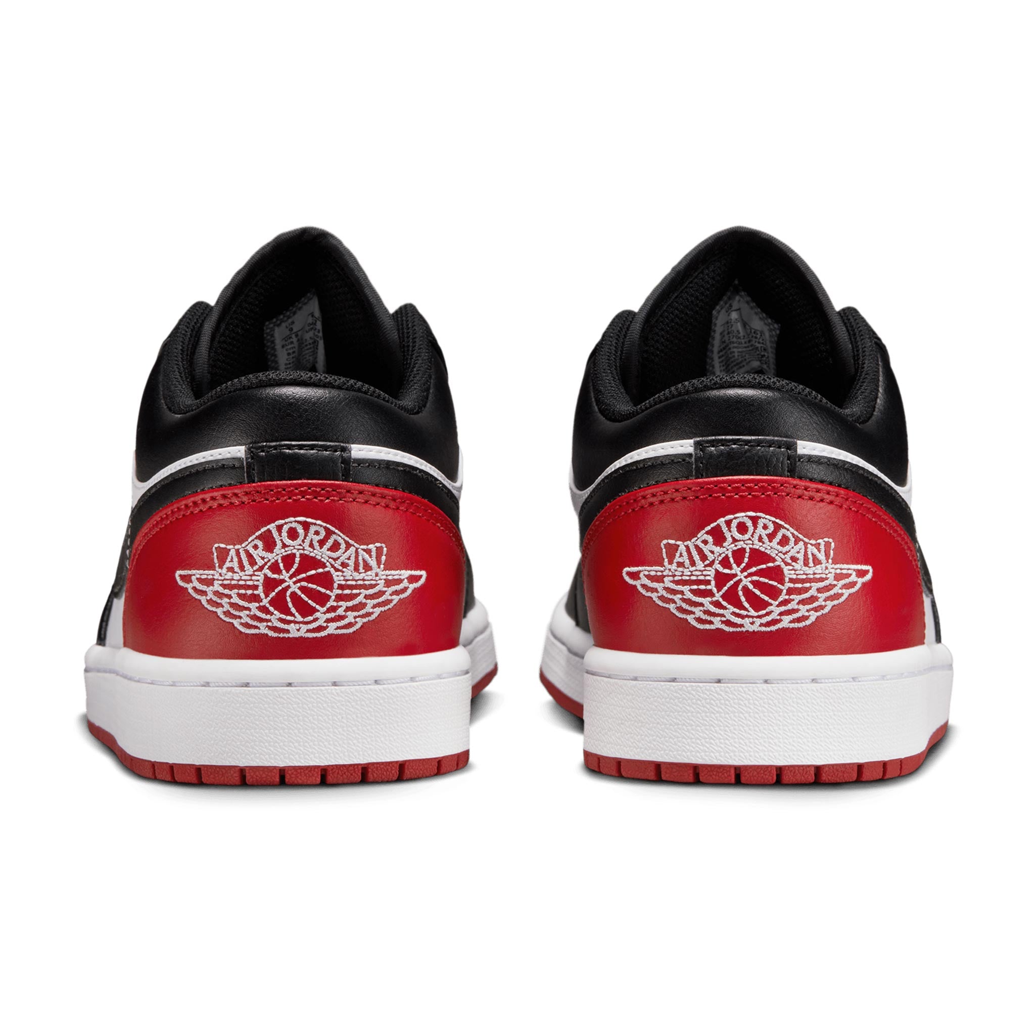 Red and black low best sale top jordans