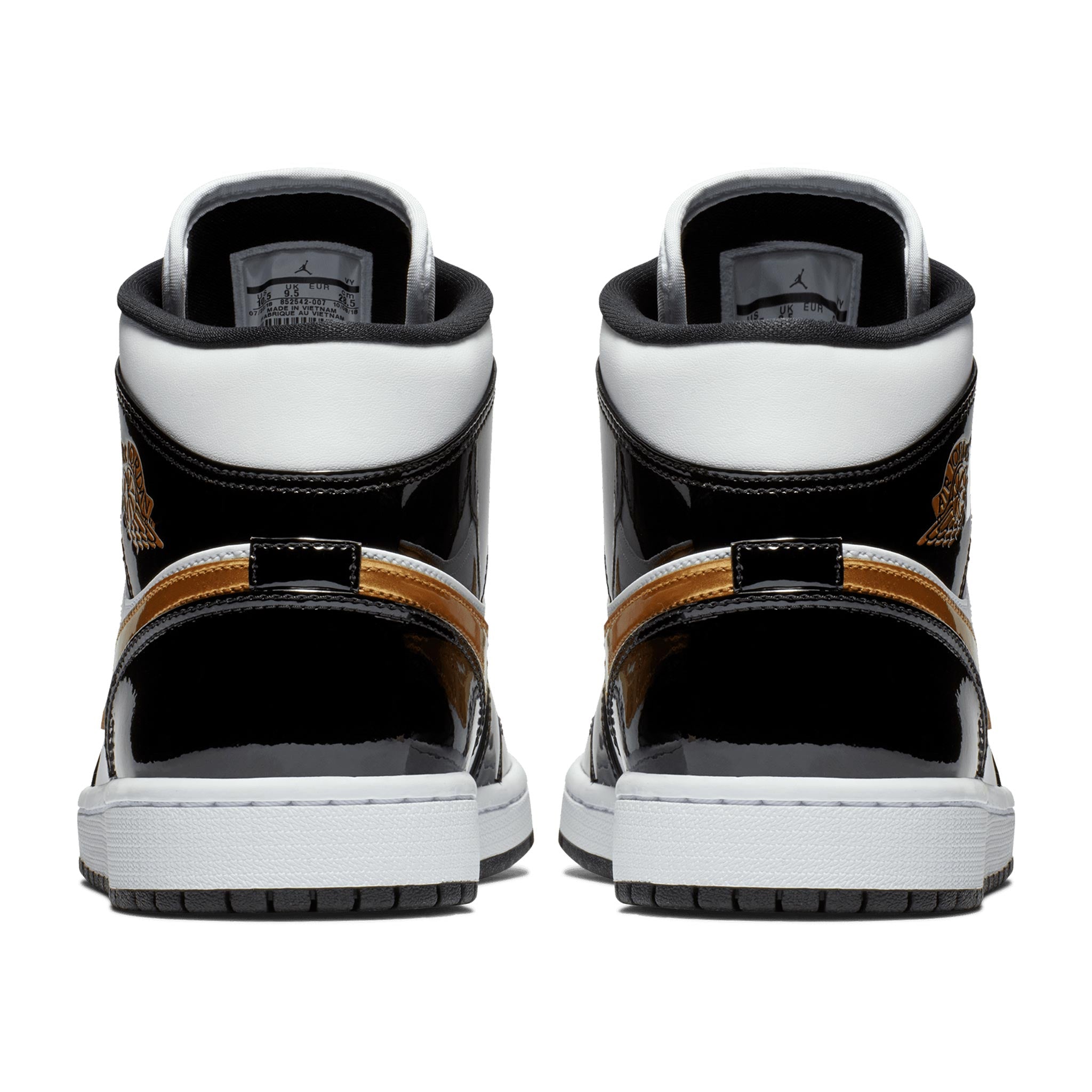 Nike air jordan 1 mid outlet se black white gold