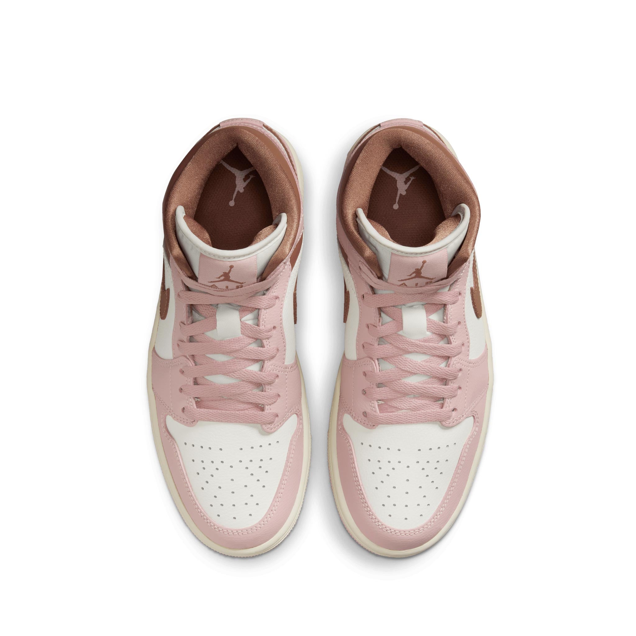 Women's Air Jordan 1 Mid Pink Oxford/Archaeo Brown-Sail BQ6472-620