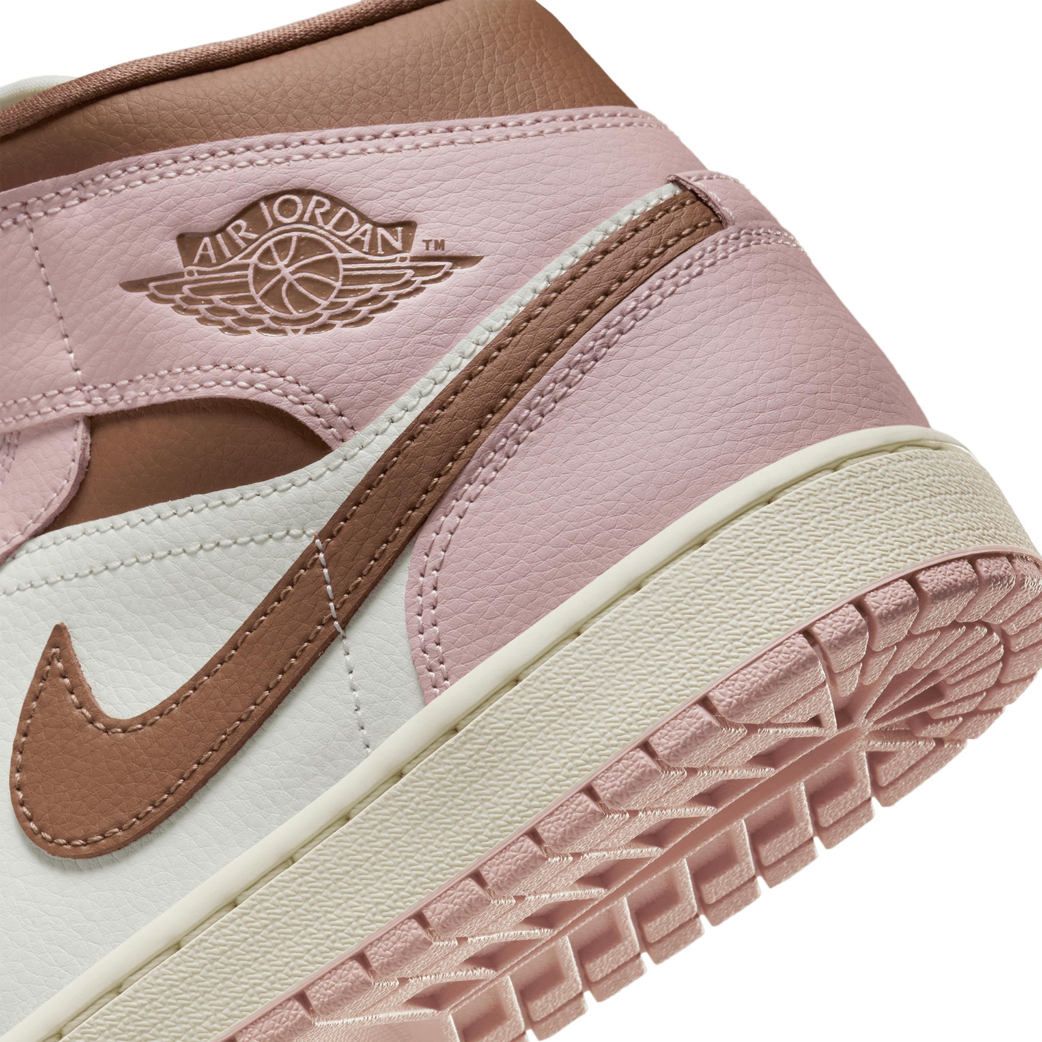 Women's Air Jordan 1 Mid Pink Oxford/Archaeo Brown-Sail BQ6472-620