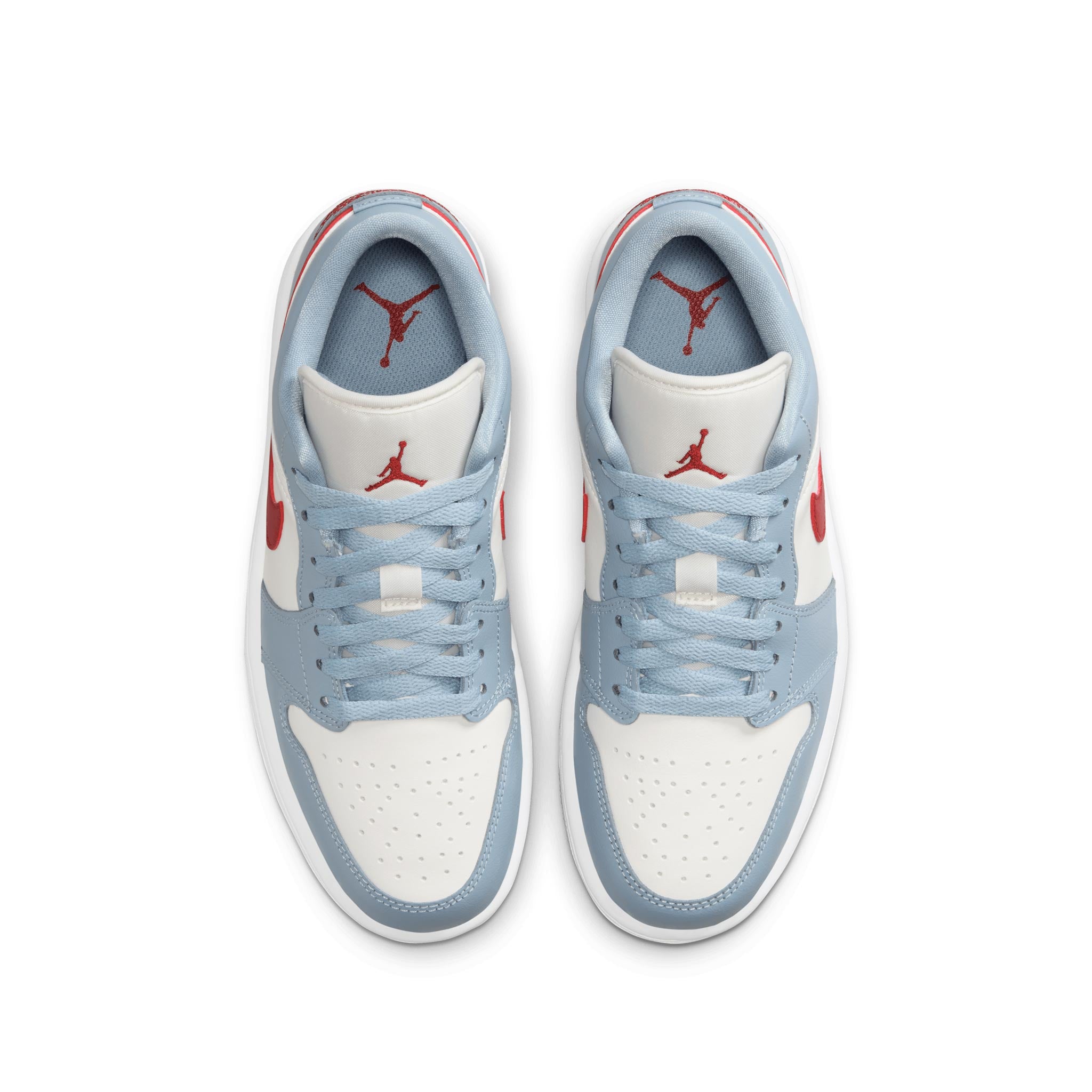 Women Air Jordan 1 Low Sail Dune Red-Blue Grey DC0774-164