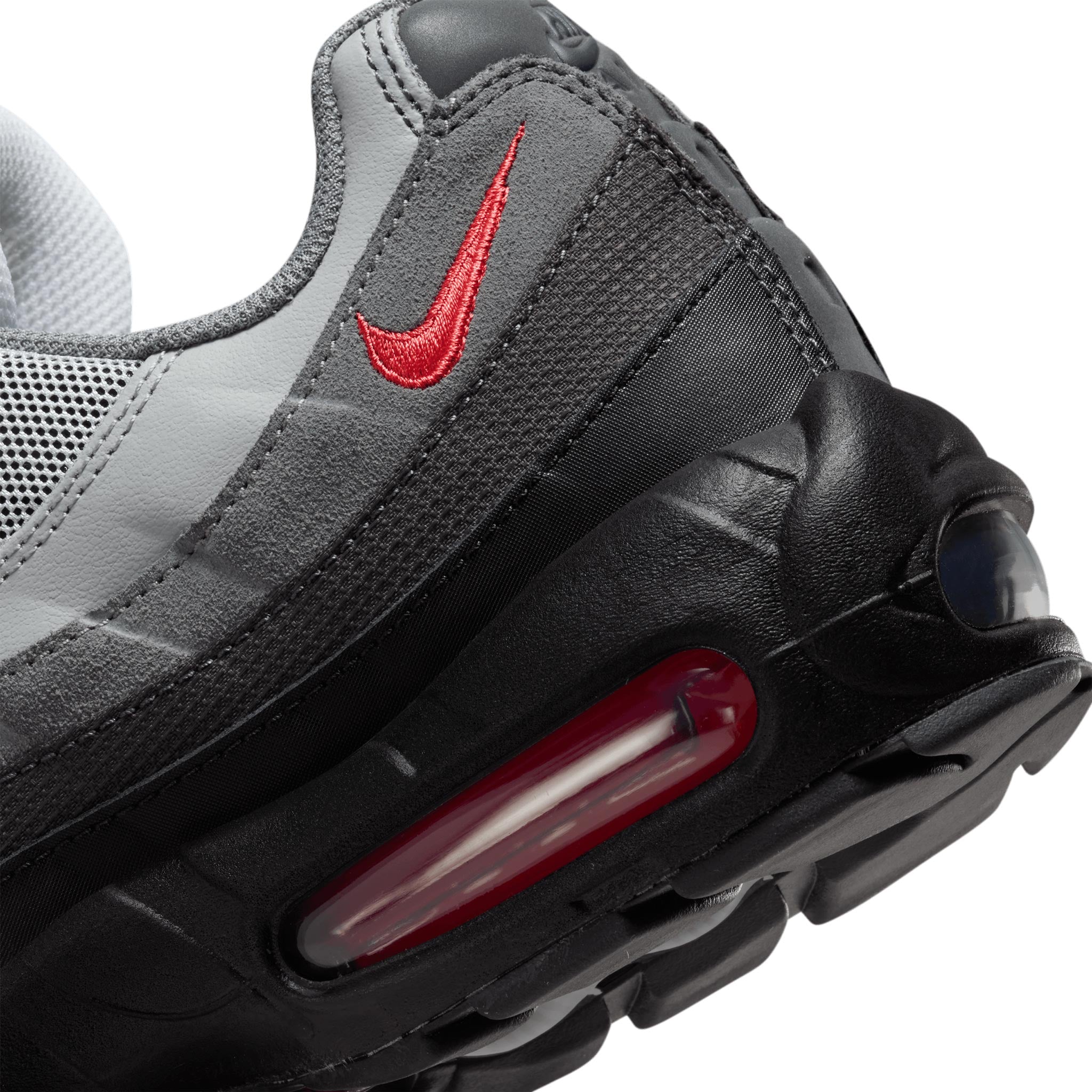 Grey and red air max 95 on sale