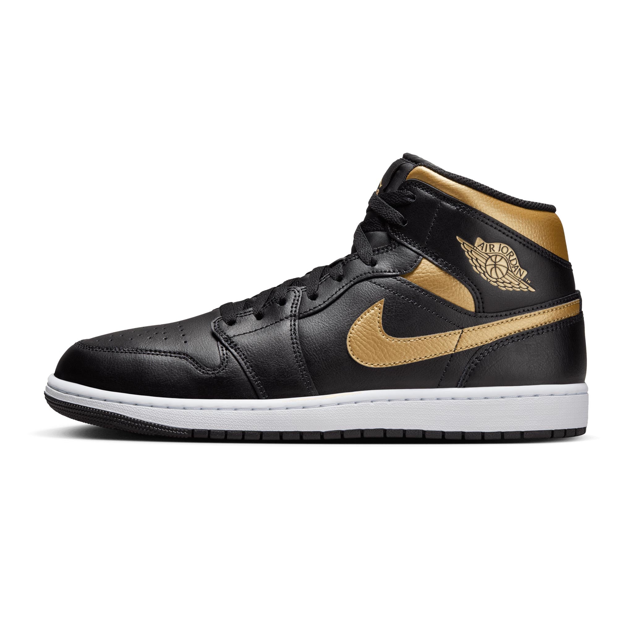 Air Jordan 1 Mid Black/Metallic Gold-White DQ8426-071