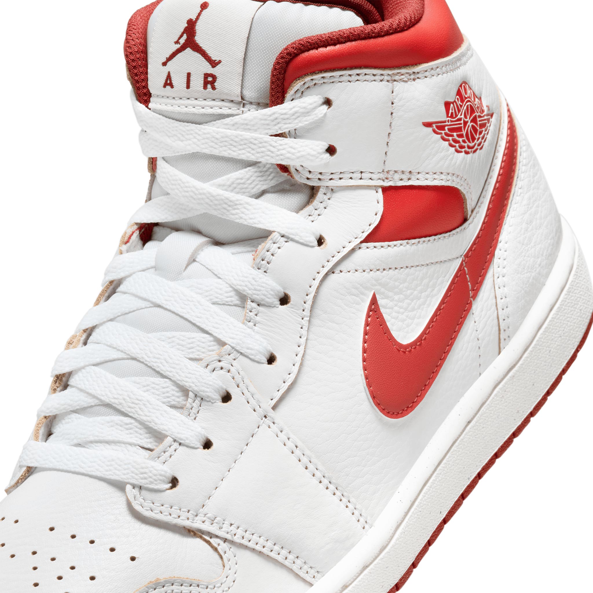 Jordan 1 mid deals white and red