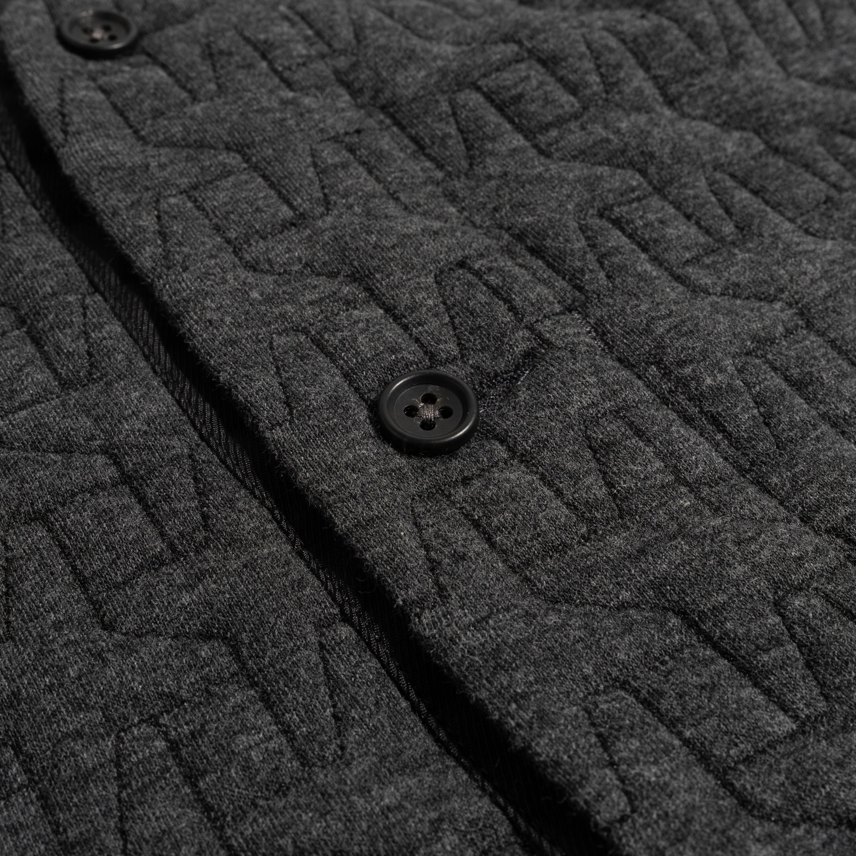 EG Quilted Knit Cardigan Charcoal 24F1B030