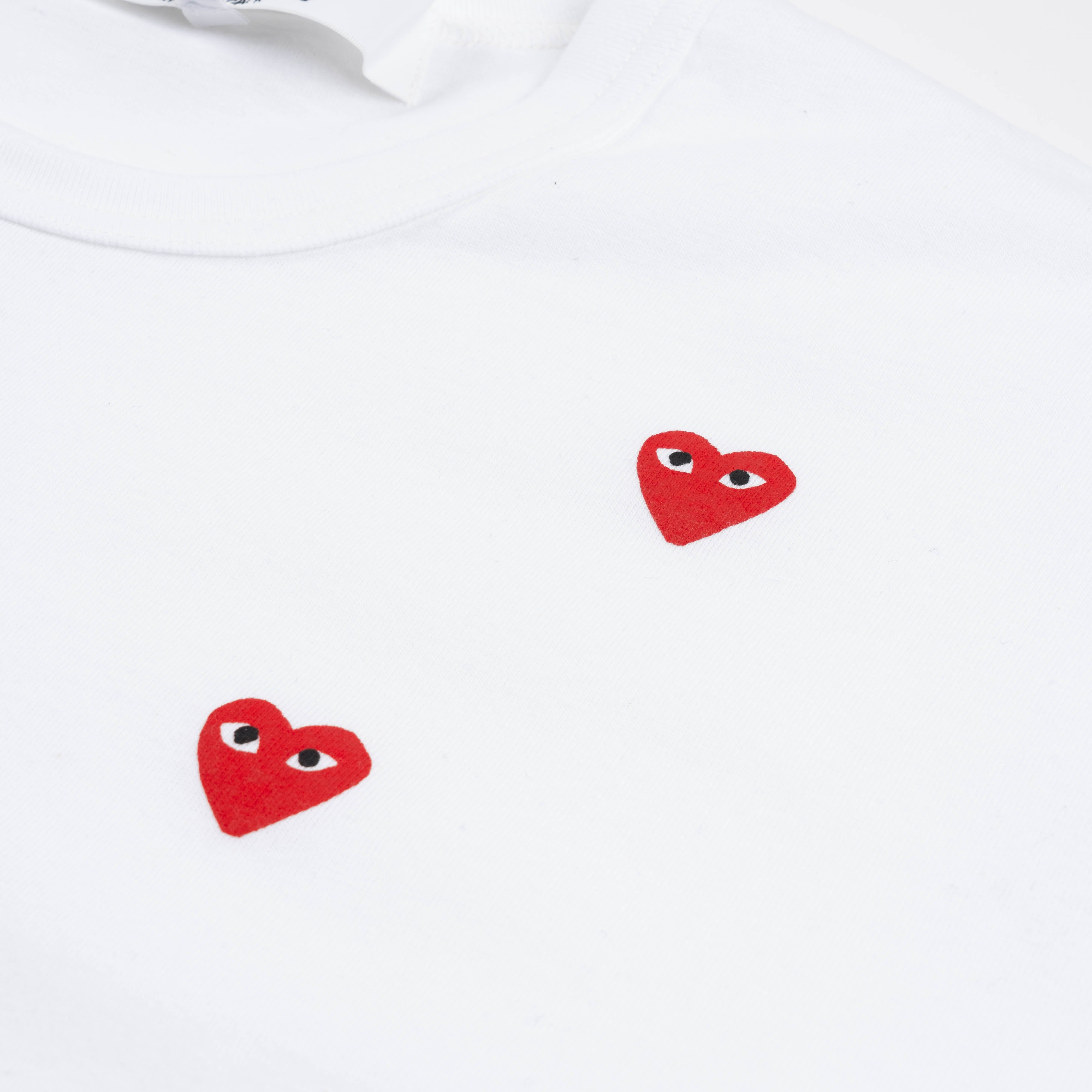 CDG Play Many Heart Tee White AX-T338-051-3