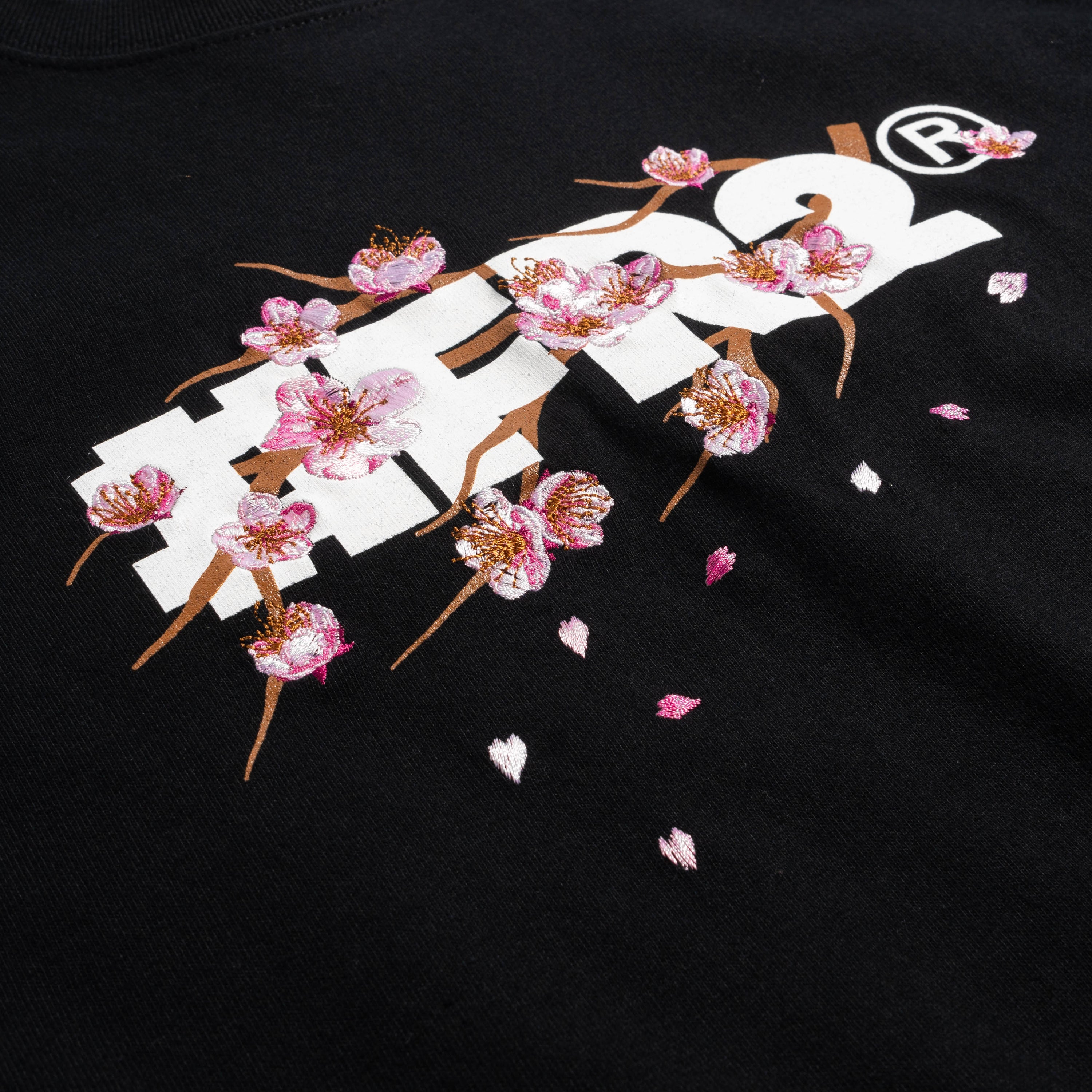 Cherry Blossom Embroidery Tee Black FRC3132