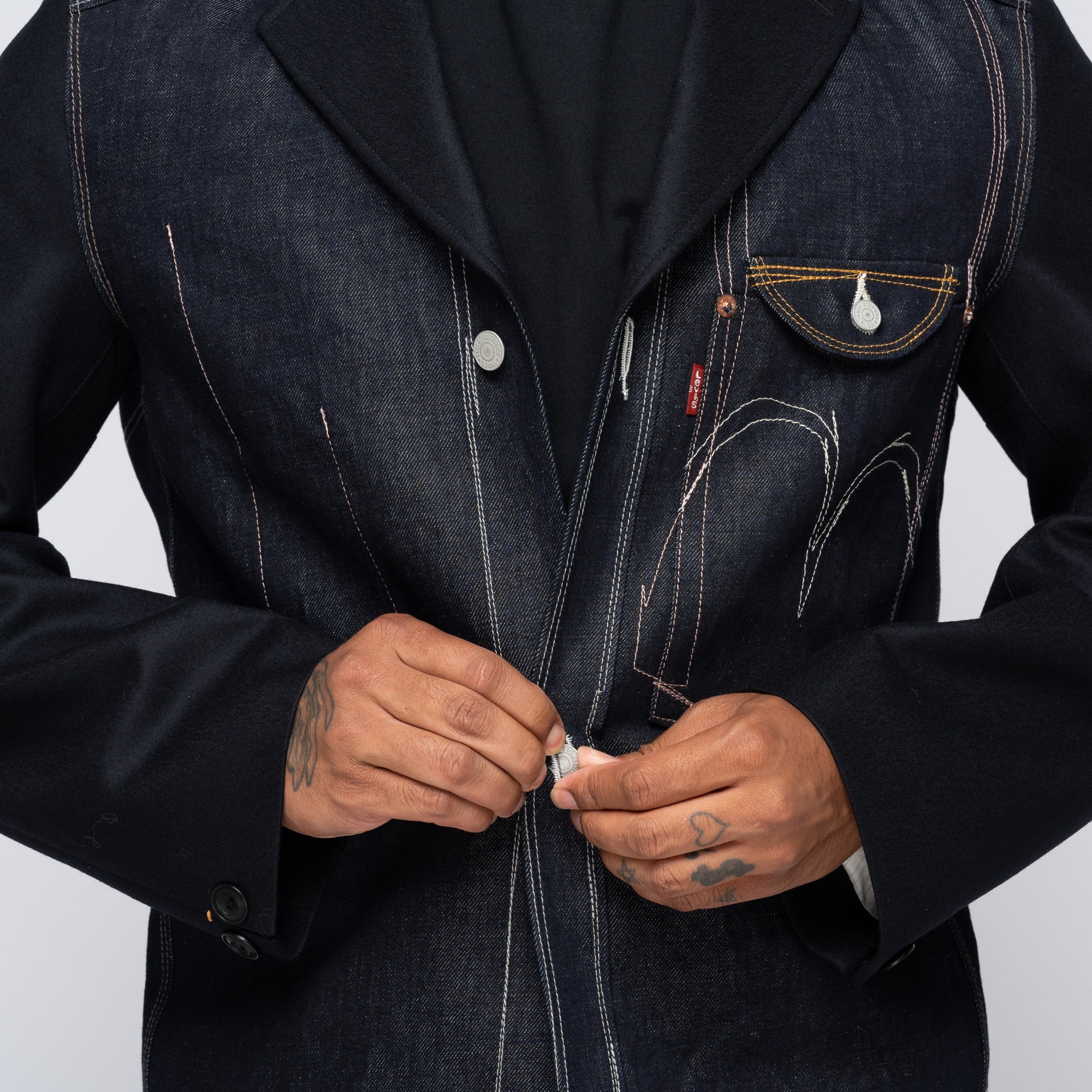 x Levi's Denim Wool Blazer Navy/Grey WN-J201-051