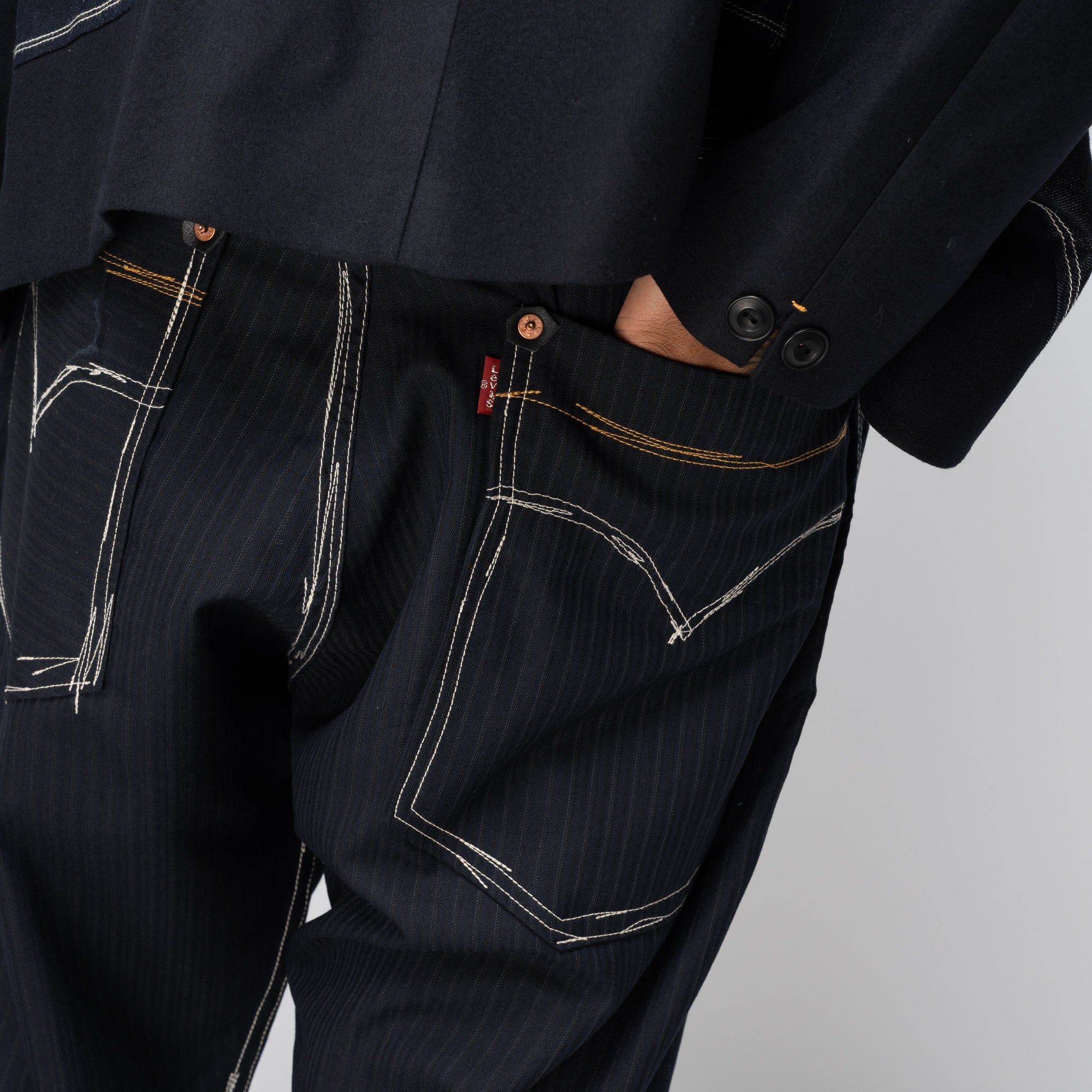 x Levi's Pinstripe Wool Pants Navy/Grey WN-P205-051