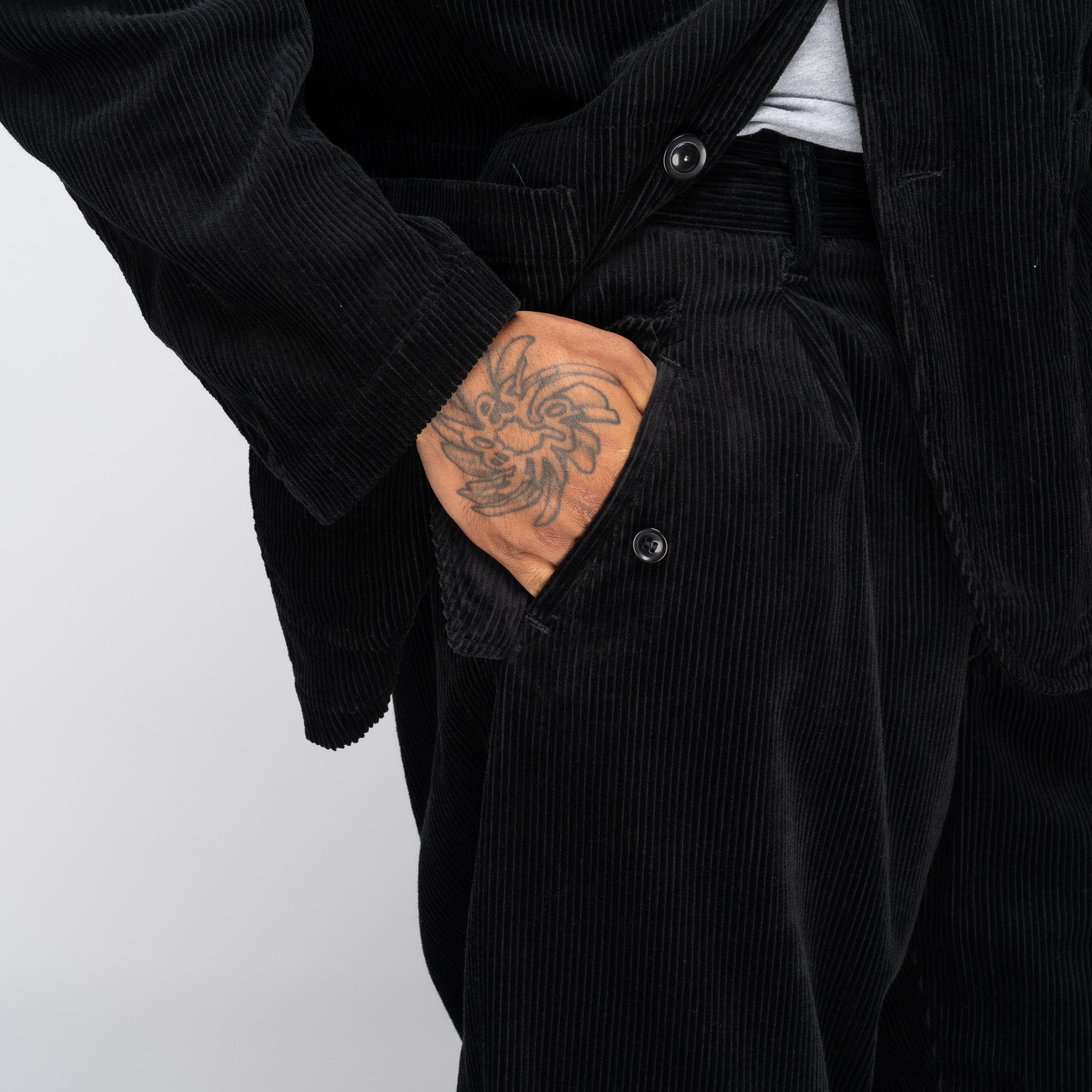 EG IAC Pants 8W Corduroy Black 24F1F023