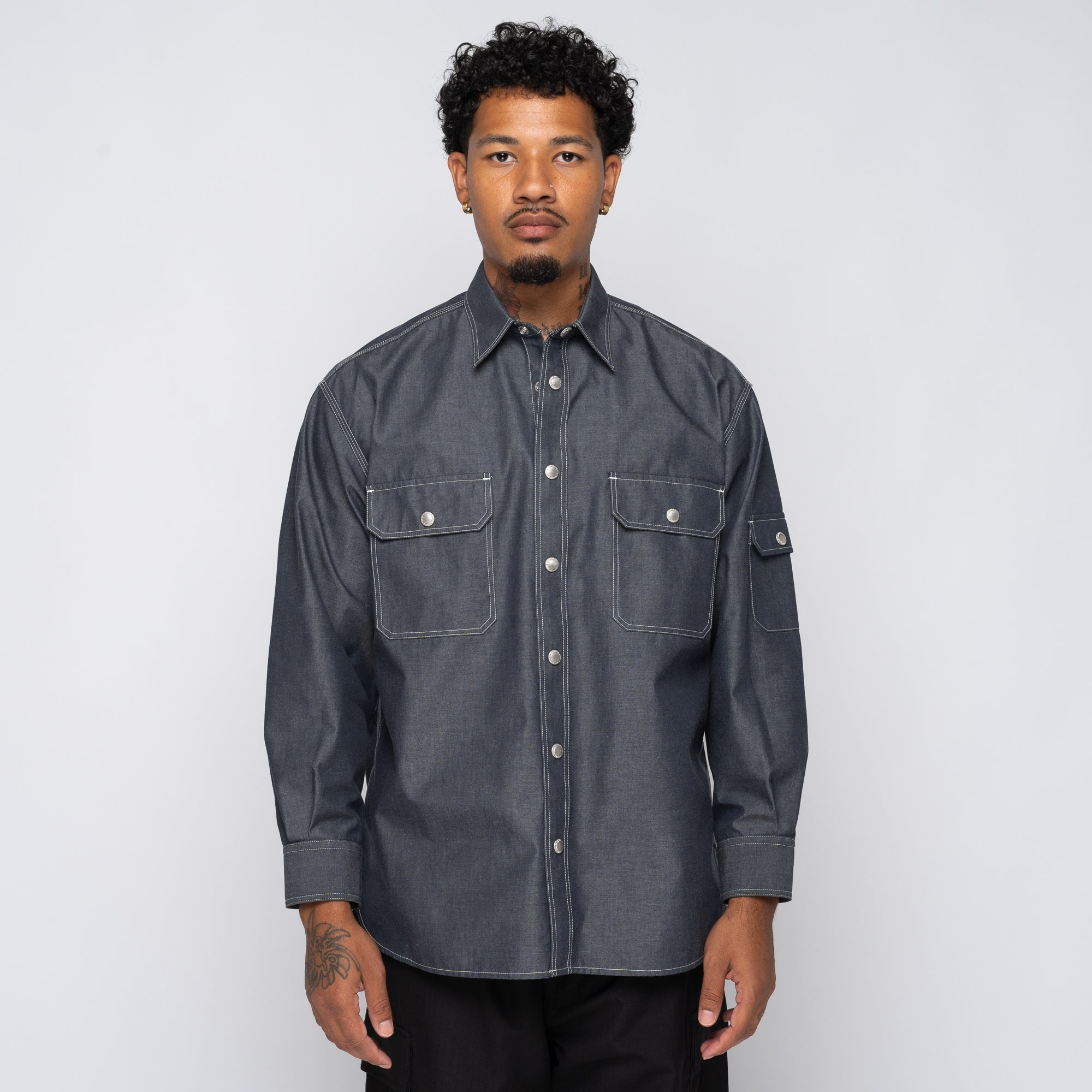 CdGH Tech Denim Shirt Grey HN-B004-051