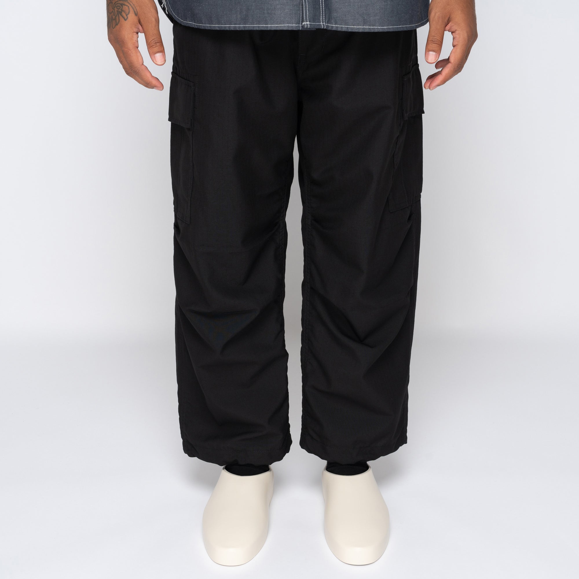 CdGH Wool Drawstring Cargo Pant Black HN-P015-051