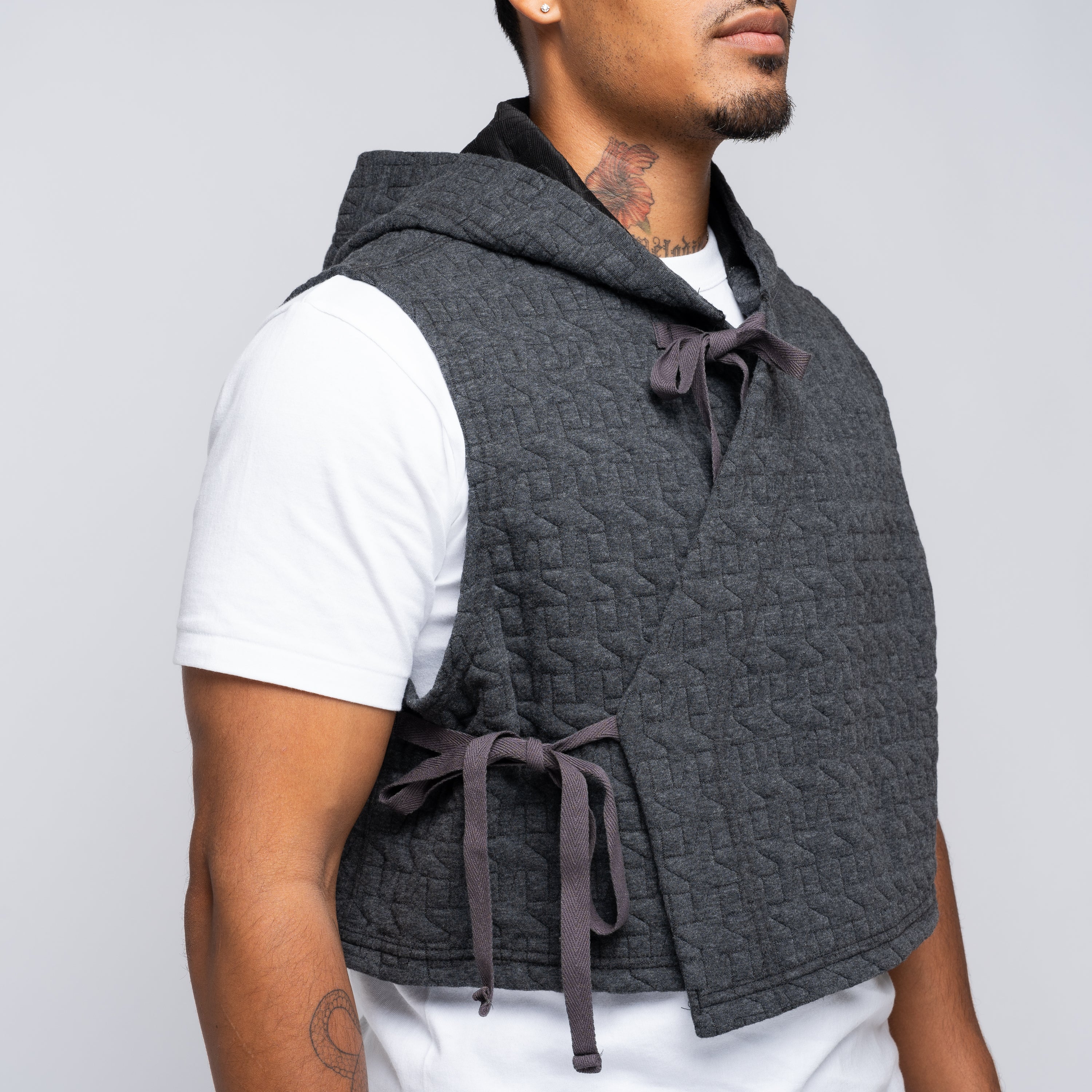 EG Quilted Hooded Knit Liner Charcoal 24F1B039