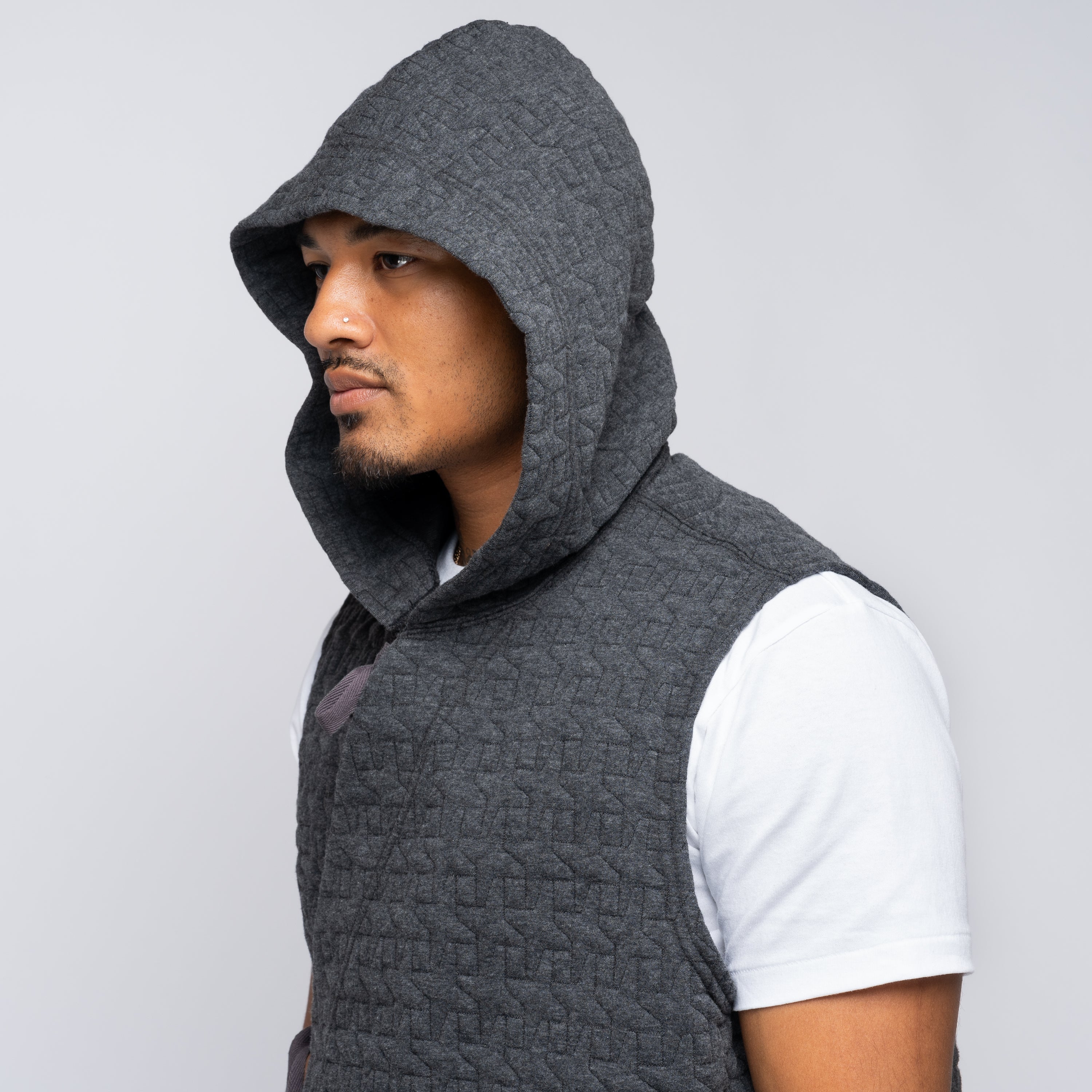 EG Quilted Hooded Knit Liner Charcoal 24F1B039